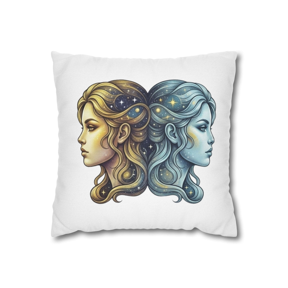 Gemini Moon & Sun Decorative Pillowcase — Zodiac Twins Astrology Throw Pillow Cover