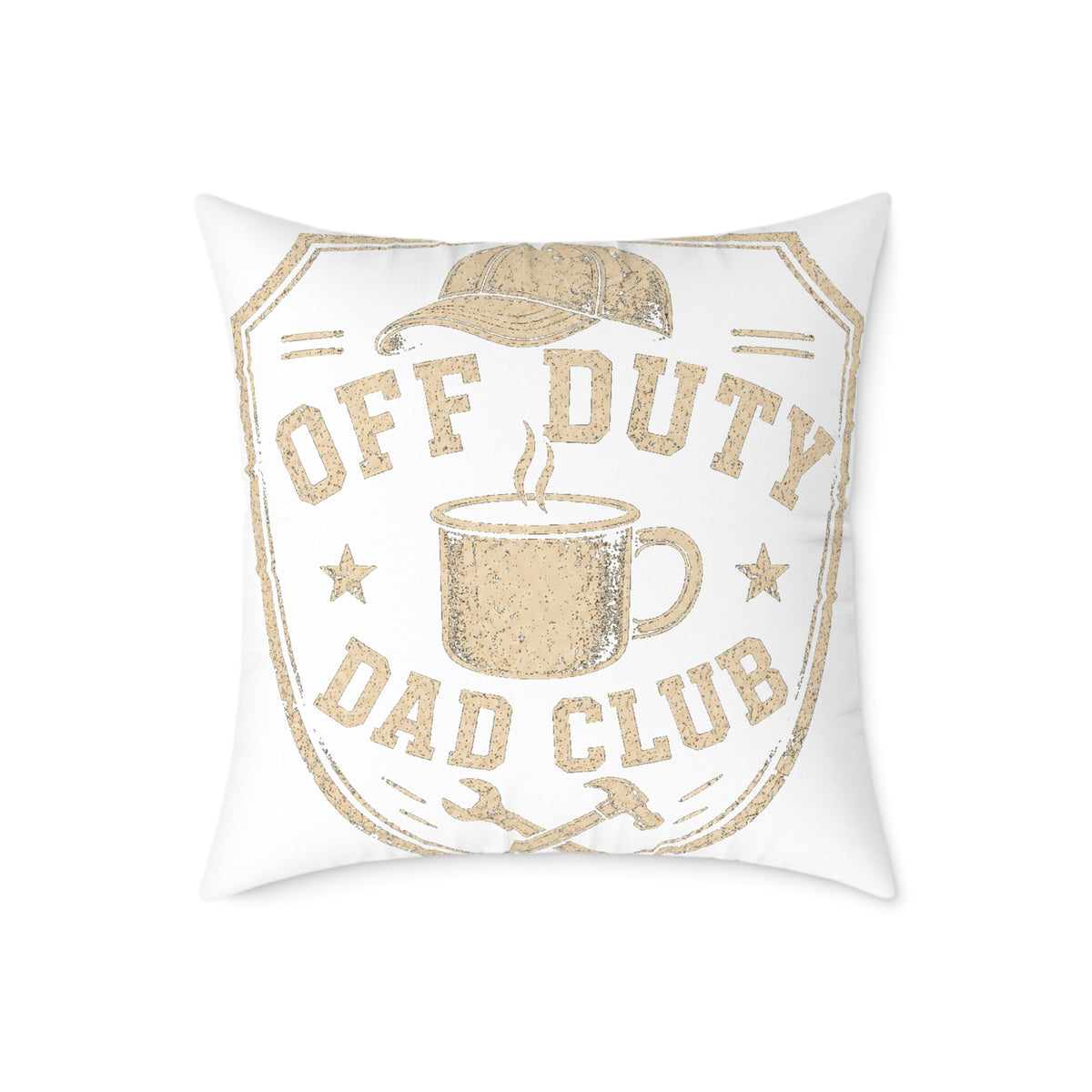 Off Duty Dad Club Throw Pillow  Milo Bailey Dog Dad Mom— Square Poly Canvas Decorative Pillow for Father’s Day