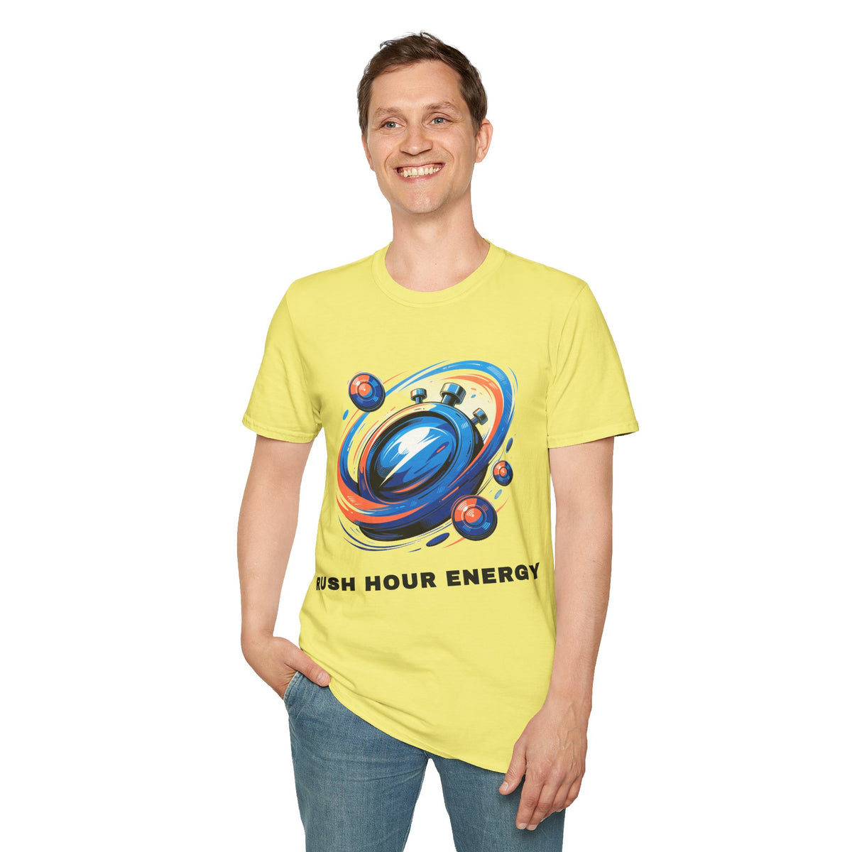 Stopwatch Orbit T-Shirt — 'Rush Hour Energy' Retro Space Graphic Tee - Trending Now - September 2026