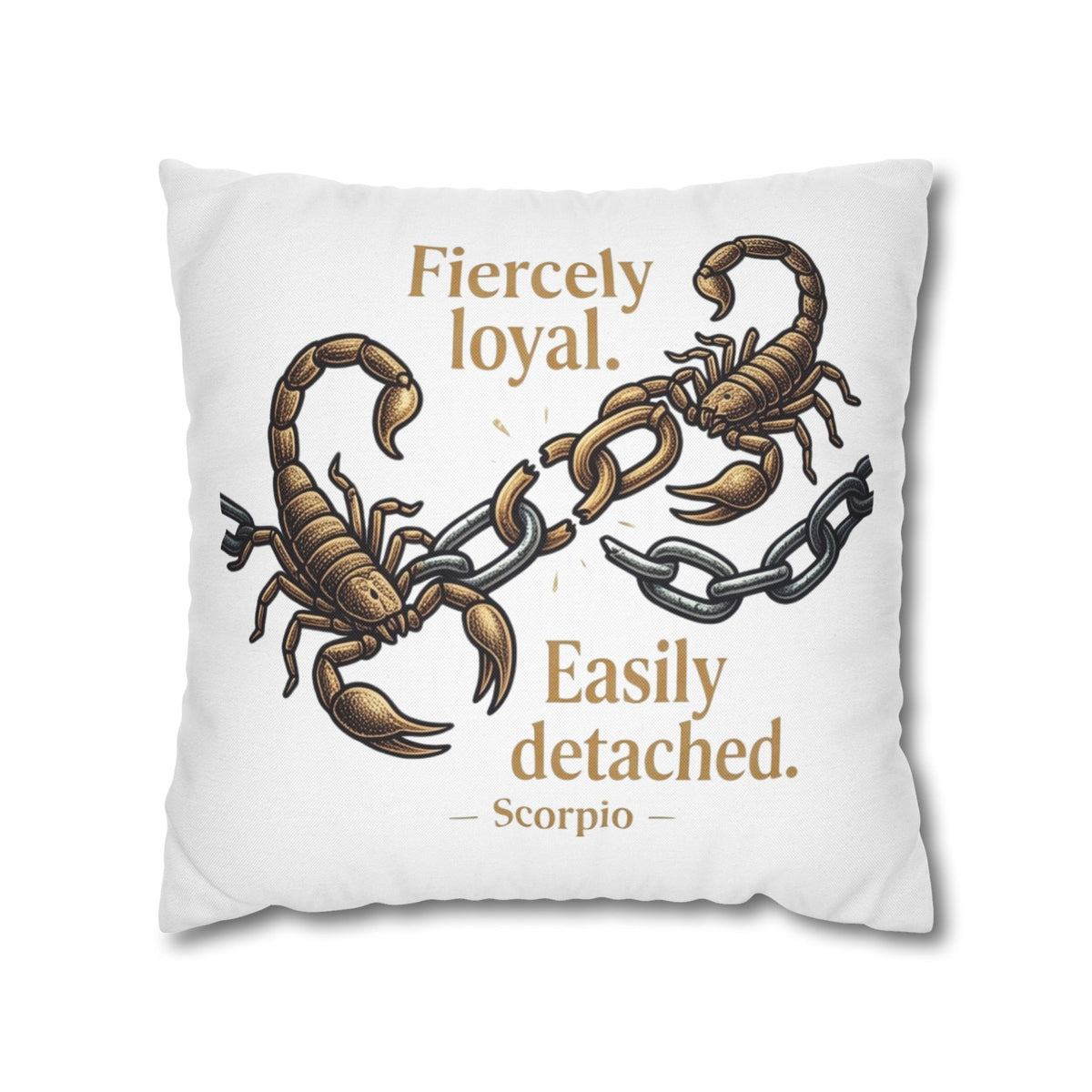 Scorpio Pillowcase – "Fiercely Loyal, Easily Detached" Zodiac Decor