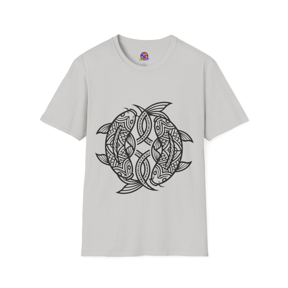 Pisces Zodiac Koi Fish Mandala T-Shirt — Intricate Zen koi Circle Design