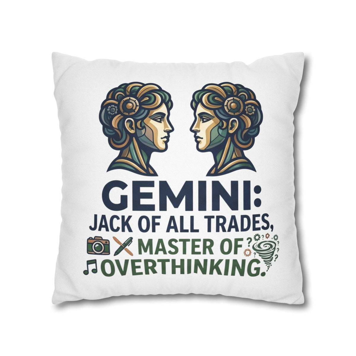 Gemini Pillowcase – "Jack of All Trades, Master of Overthinking" Astrology Throw Pillow