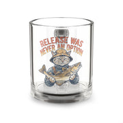 Glass Mug —Funny  'Release Was Never an Option' Fishing Cat 10oz Clear Coffee Mug