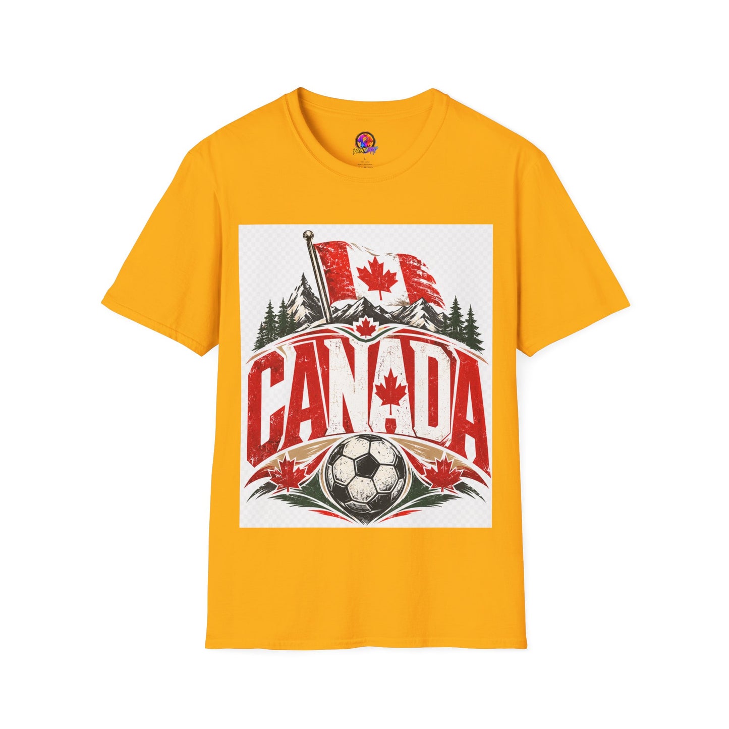 Canada Soccer T‑Shirt — Canadian Flag & Maple Leaf Crest