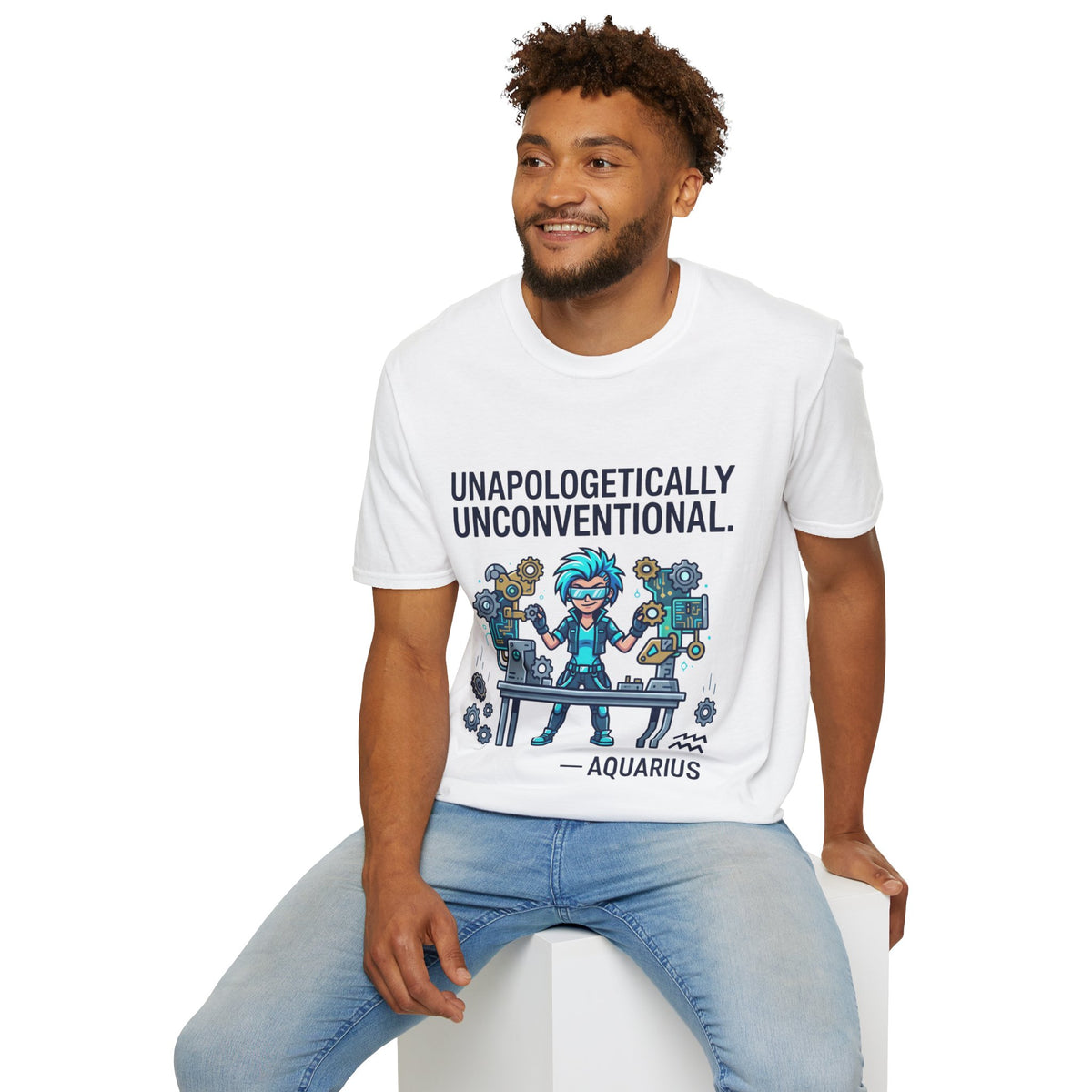 Unapologetically Unconventional T-Shirt — Quirky Steampunk Inventor Graphic Tee