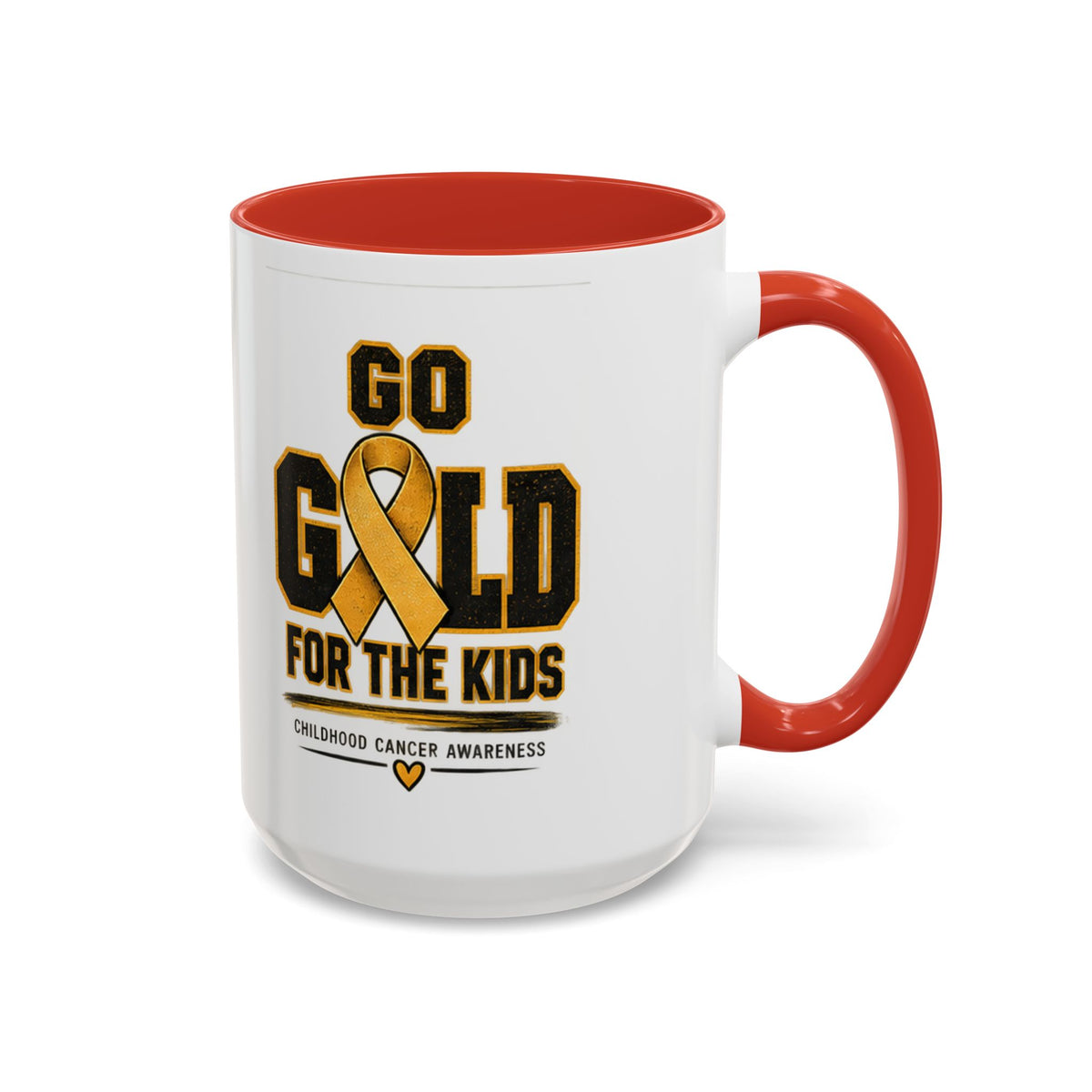 Go Gold For The Kids Accent Coffee Mug — Childhood Cancer Awareness 11/15oz