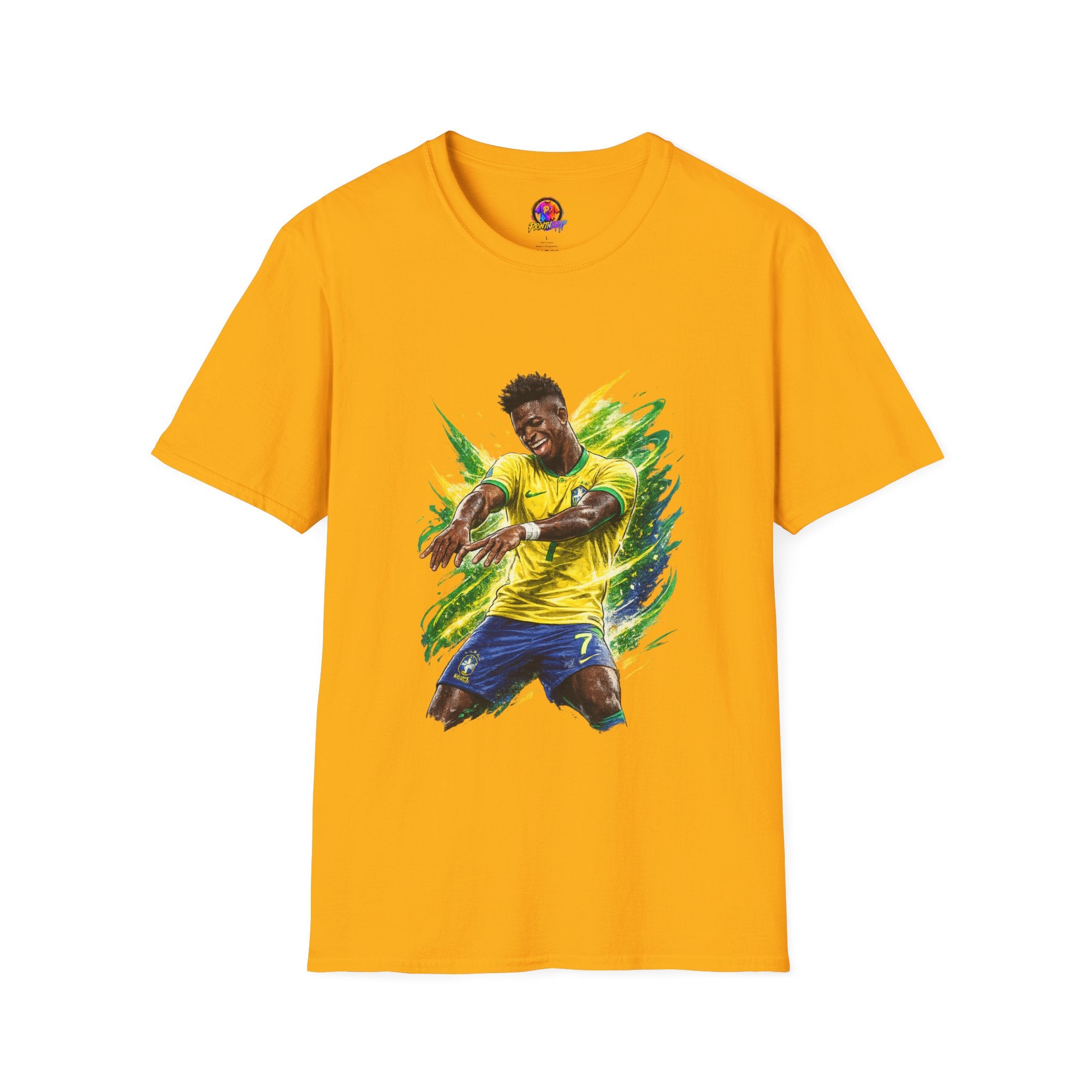 Brazil  Soccer Celebration T-Shirt — Brazilian Football Player Artwork