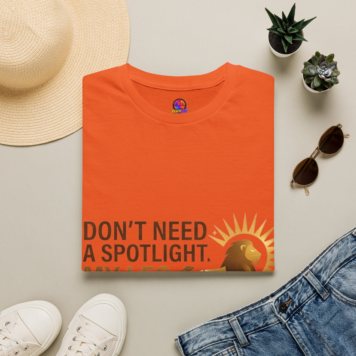 Leo T-Shirt — "Don't Need a Spotlight, My Leo Charisma Is Blinding" Zodiac Tee