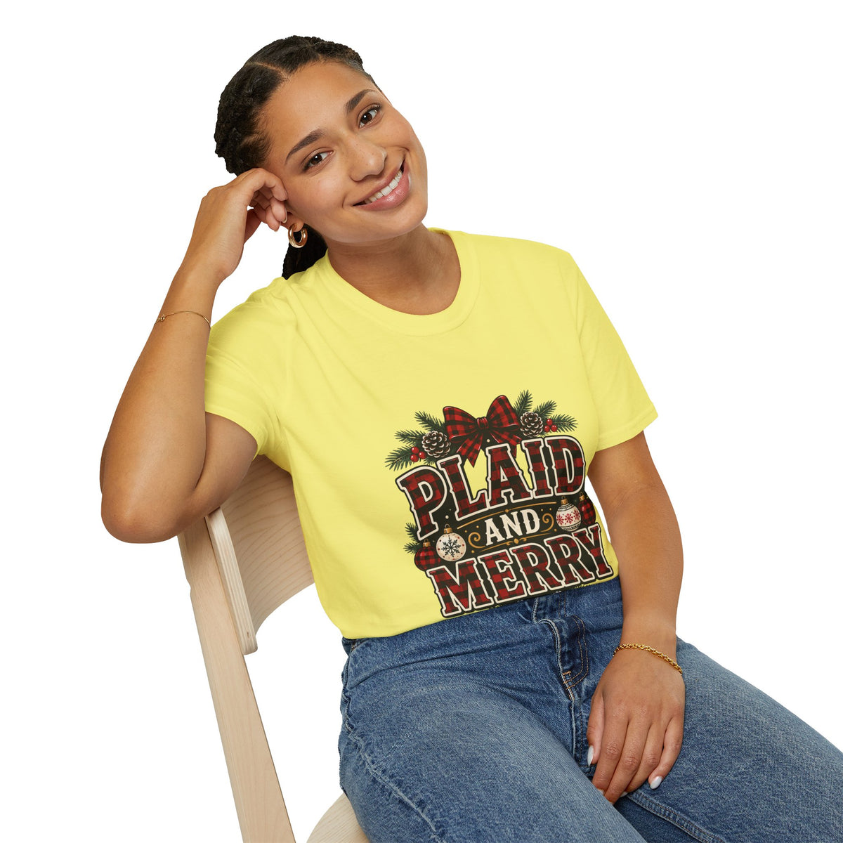 Plaid and Merry Christmas T-Shirt