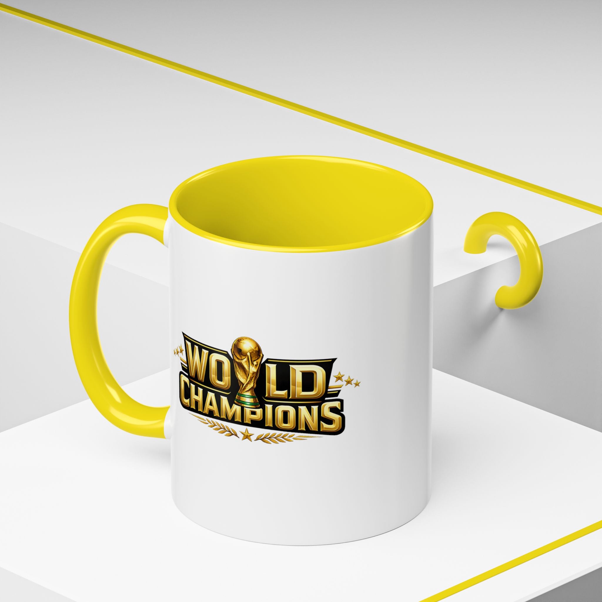 World Champions Accent Coffee Mug – Gold Trophy Sports Fan