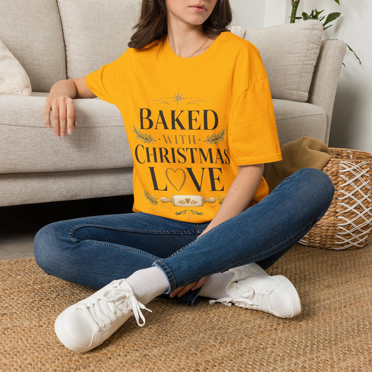 T-Shirt — "Baked With Christmas Love" Holiday Baking Shirt
