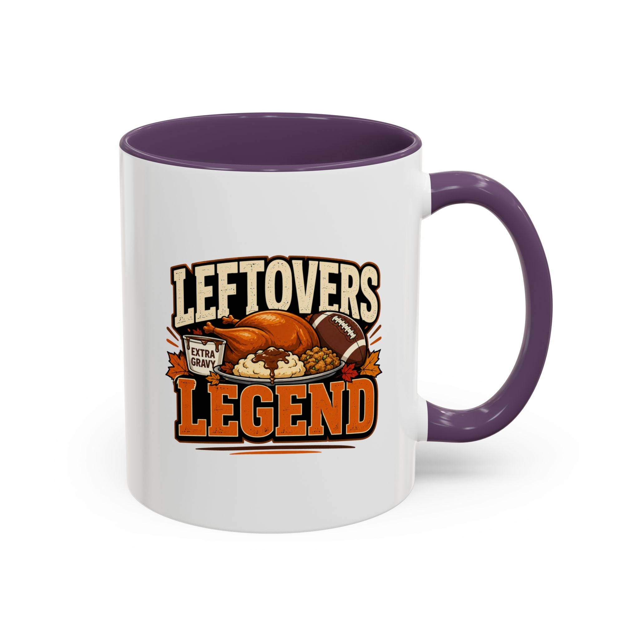 Thanksgiving  Mug Leftovers Legend Coffee Mug – Funny Thanksgiving Turkey & Football  Accent Mug