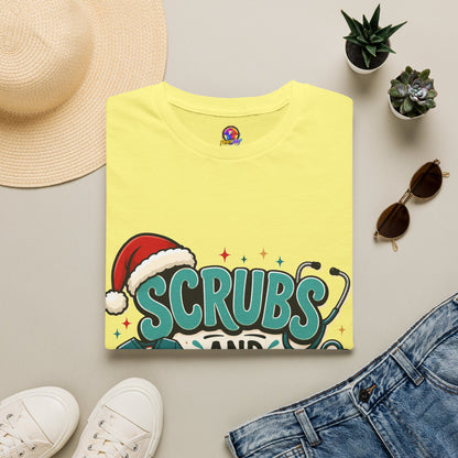 Scrubs and Santa Christmas T-Shirt — Cute Holiday Nurse Tee