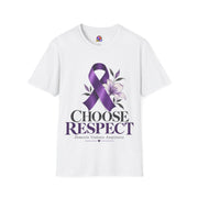 Choose Respect Purple Ribbon T‑Shirt — Domestic Violence Awareness Tee