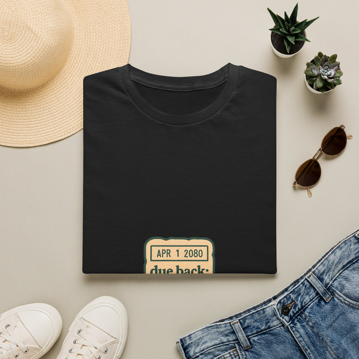 Due Back Never Vintage Library Card Funny Bookworm White Graphic Tee - Trending Now - September 2026