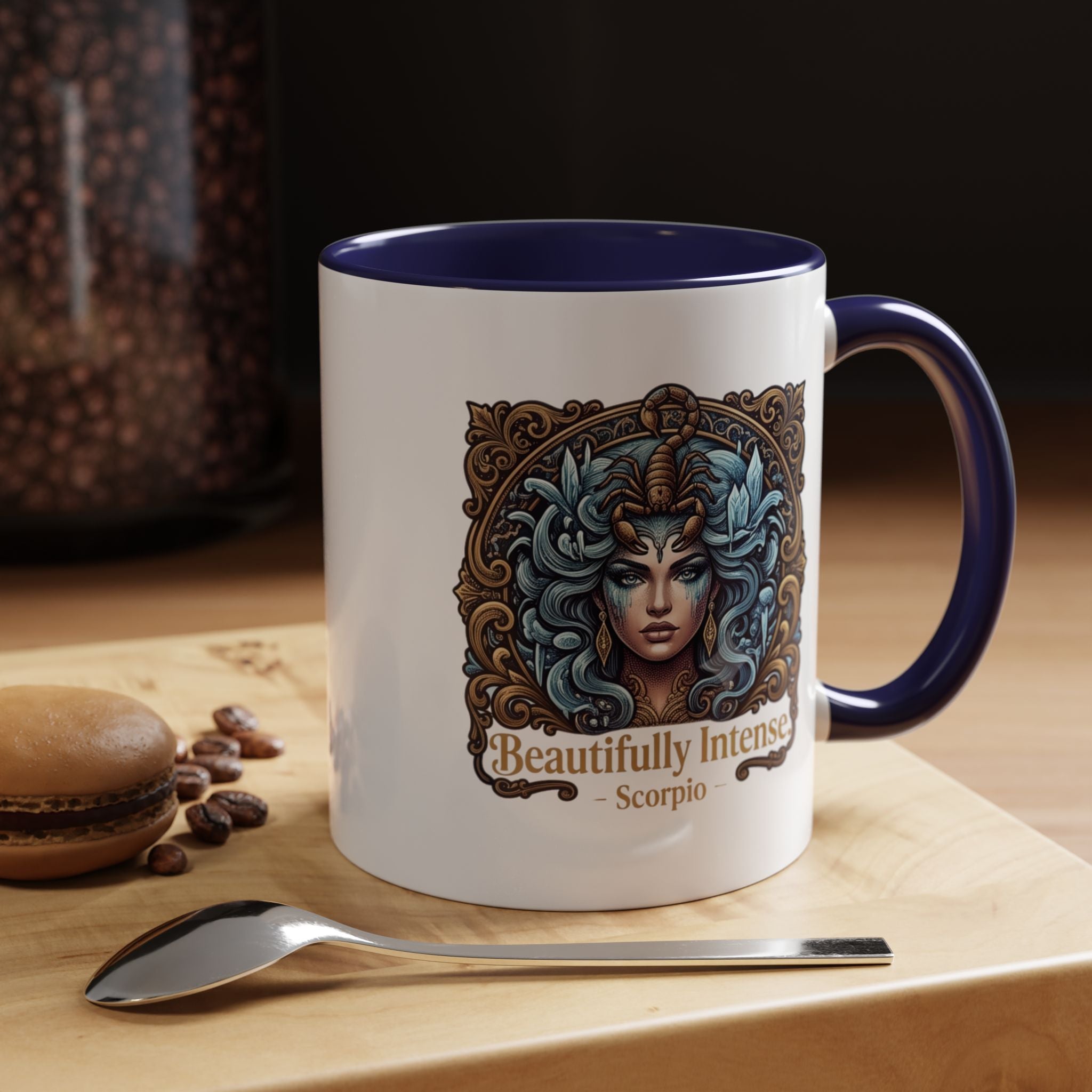 Scorpio Accent Coffee Mug — "Beautifully Intense" Zodiac Design (11/15oz)