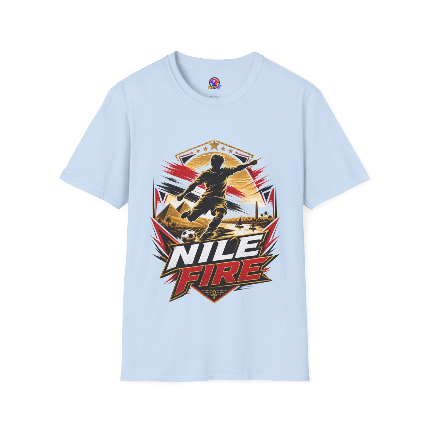 Egypt Soccer Player Nile Fire Graphic T-Shirt — Retro Athletic Team Tee