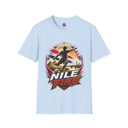 Egypt Soccer Player Nile Fire Graphic T-Shirt — Retro Athletic Team Tee