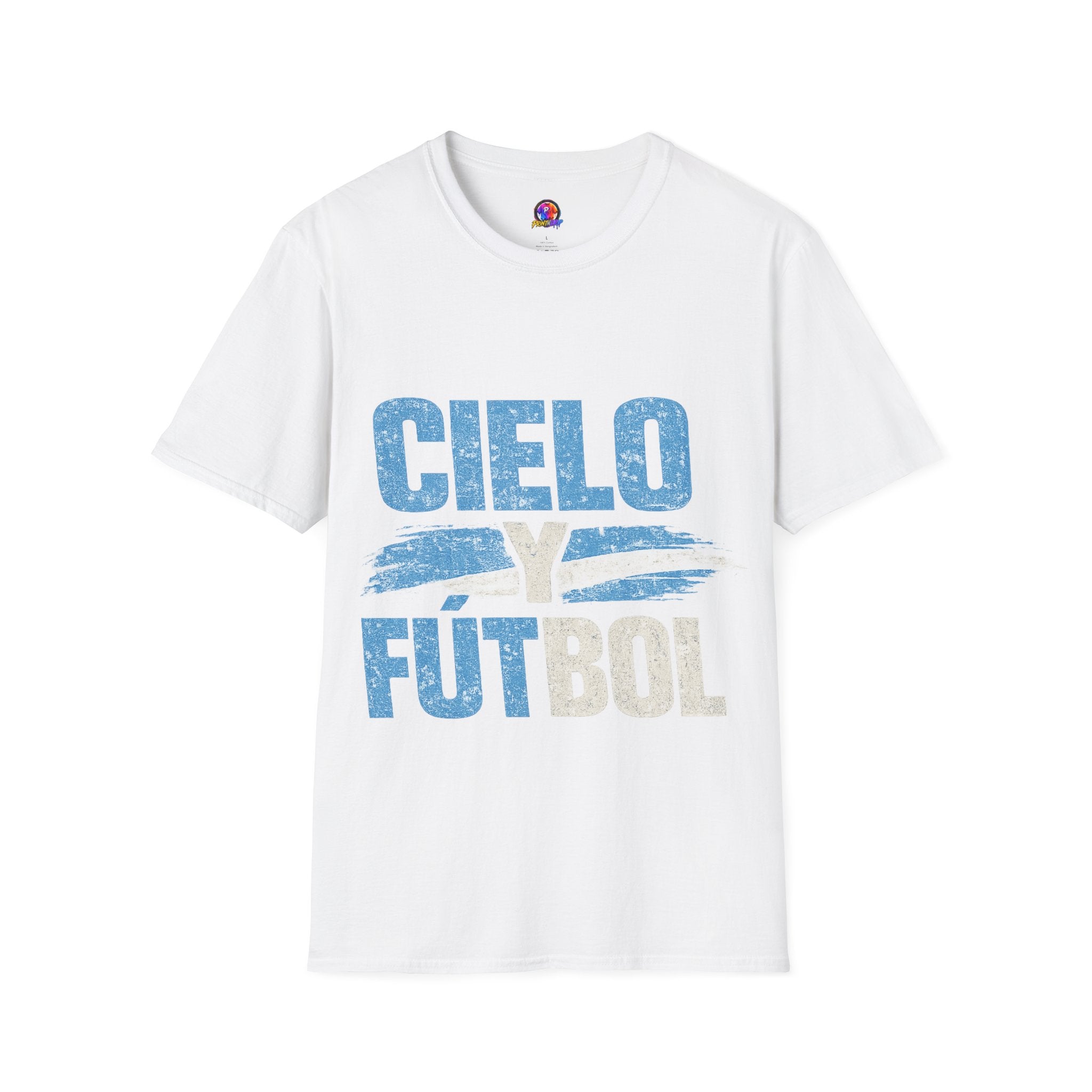 Argentina Cielo Fútbol T-Shirt — Vintage Sky Blue Soccer Tee