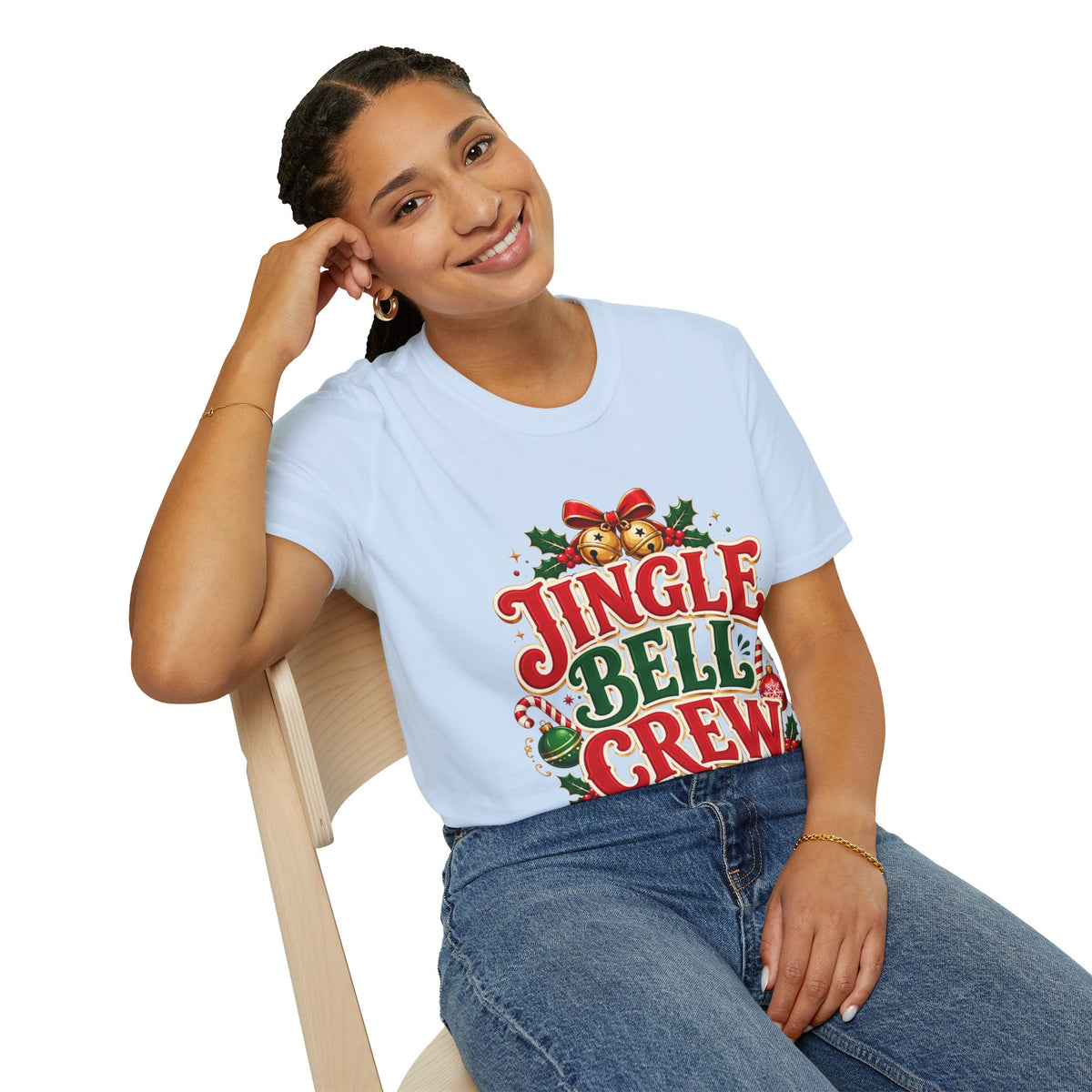 Jingle Bell Crew T-Shirt — Festive Christmas Holiday Tee
