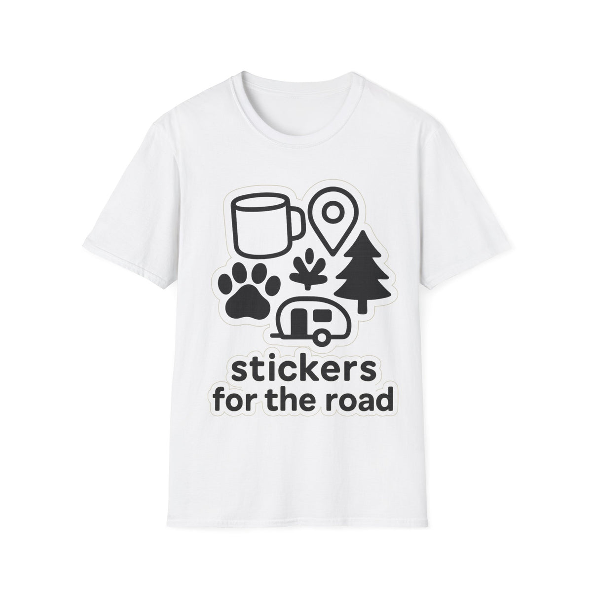 "Stickers For The Road" Camper Van Graphic Tee - Cute Road Trip Pet White T-Shirt - Trending Now - September 2026