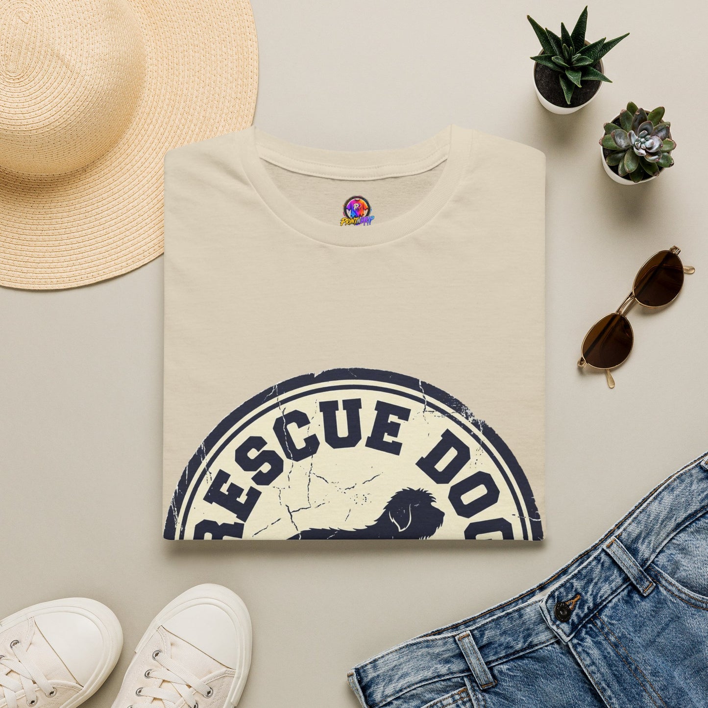 Rescue Dog Dad T-Shirt – Vintage Shelter Pup Support Tee