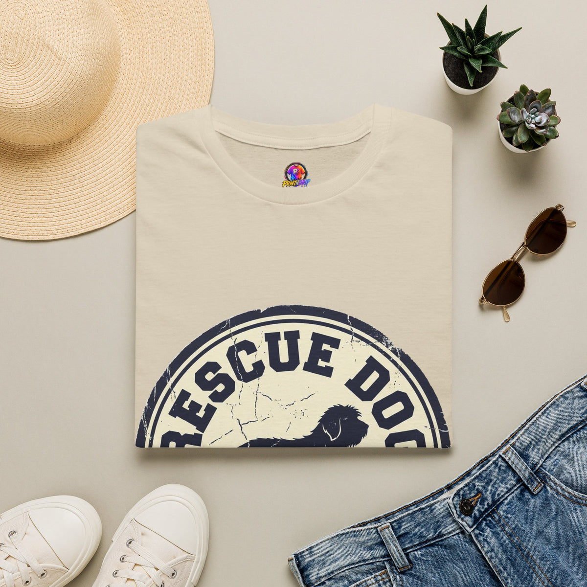 Rescue Dog Dad T-Shirt – Vintage Shelter Pup Support Tee