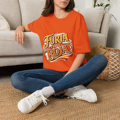 Spain Furia Para Roja Graphic T-Shirt — Bold Spanish Script Tee for Fans & Celebrations
