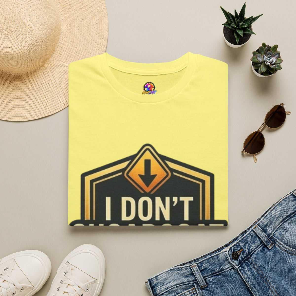 I Don’t Sugarcoat T-Shirt — Bold Caution Sign Graphic Tee (Proceed With Caution)