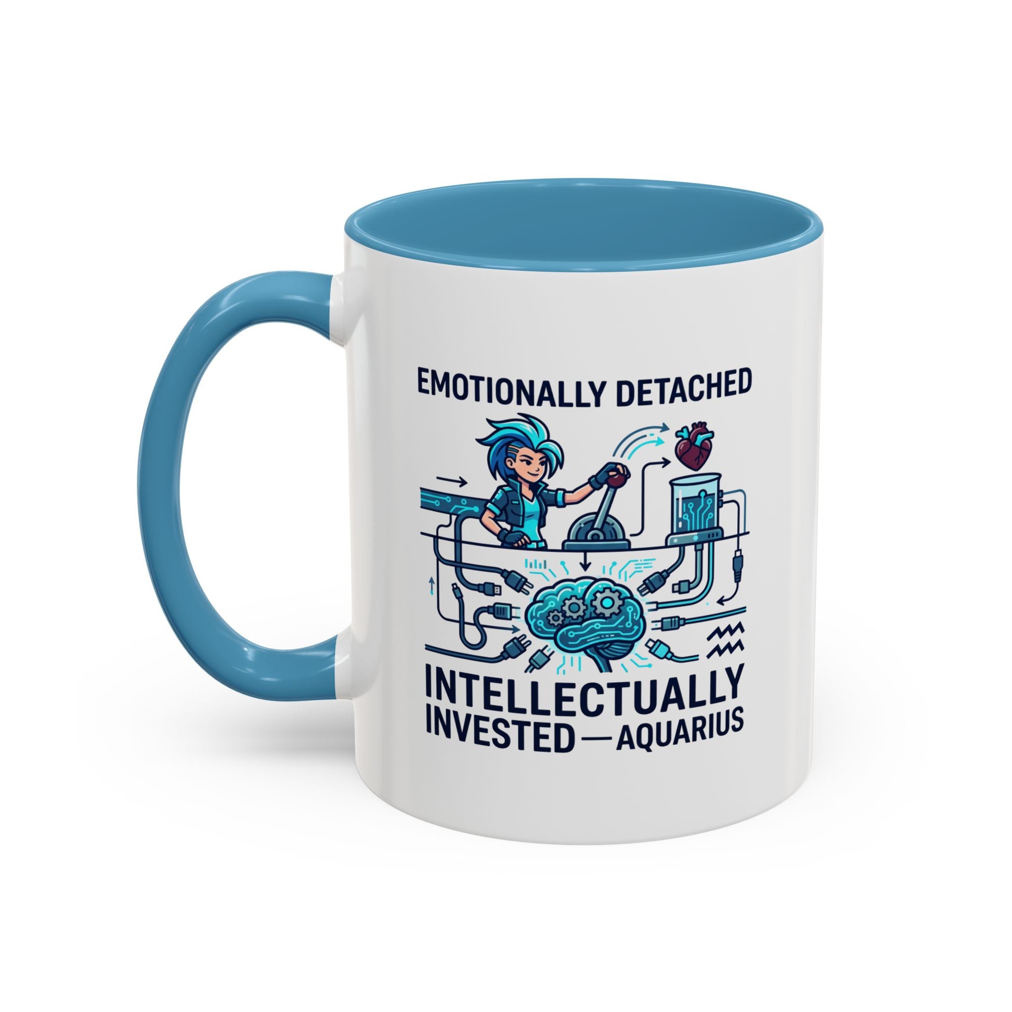 Aquarius Coffee Mug - "Emotionally Detached, Intellectually Invested" Accent Mug 11oz