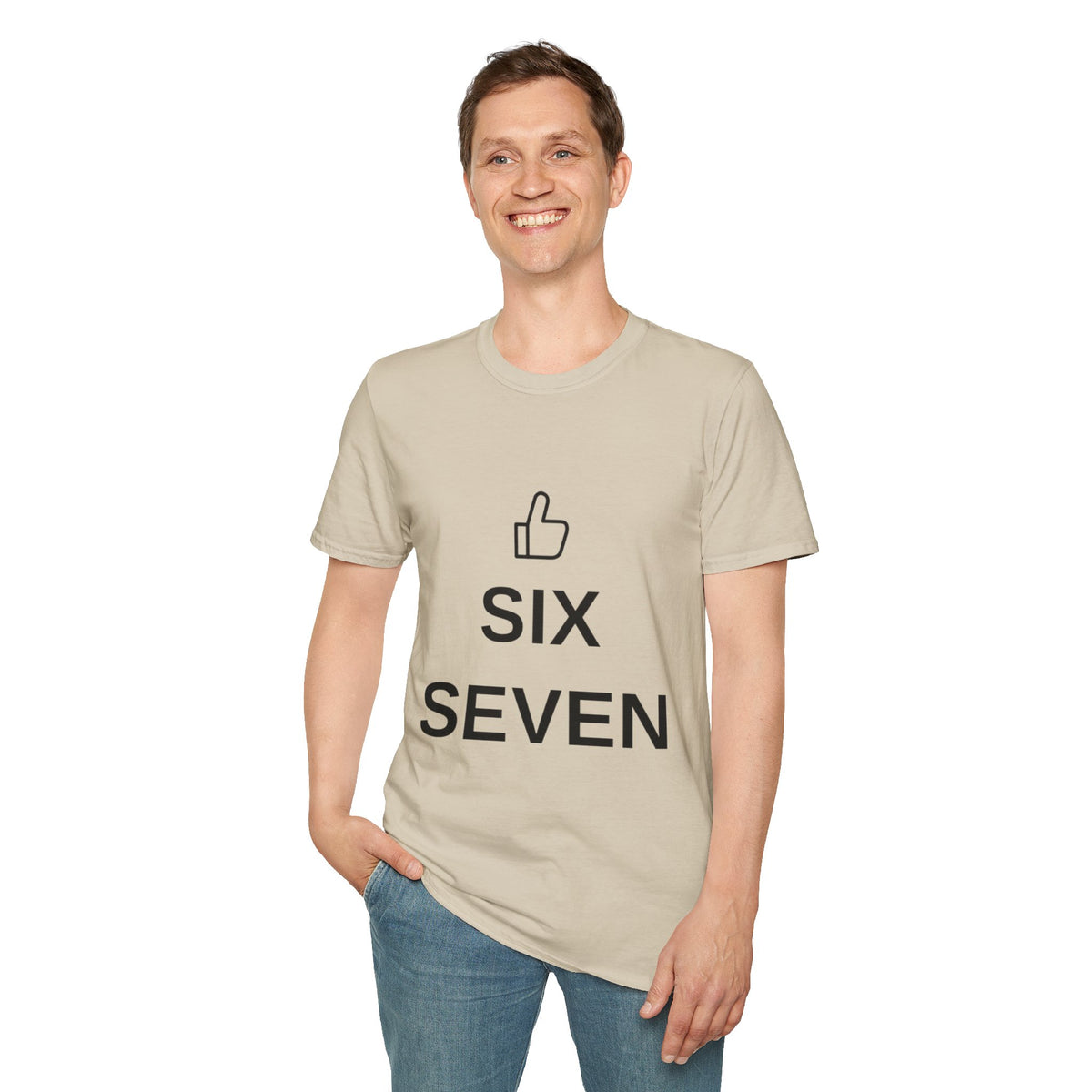 Six Seven Thumbs Up T-Shirt - Minimalist Positive Graphic Tee - Trending Now - September 2026