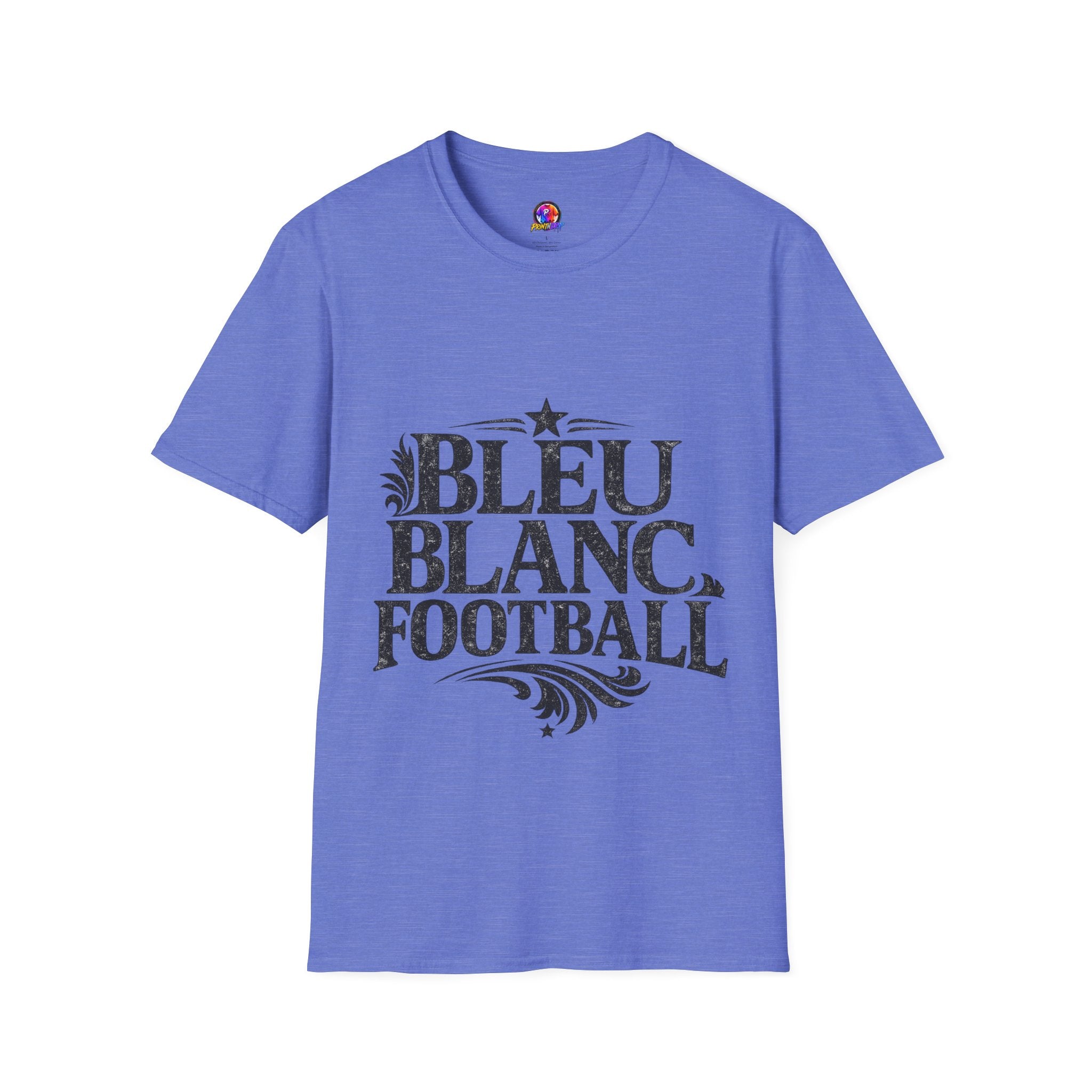 France Bleu Blanc Football T-Shirt — Vintage French Football Tee