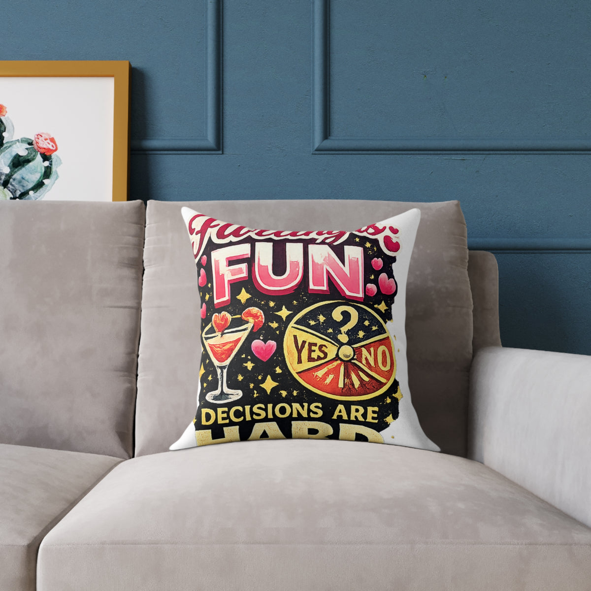 Libra Zodiac Flirting Is Fun Square Poly Canvas Pillow