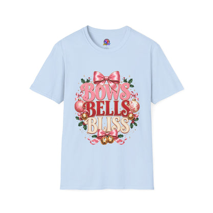 T-Shirt — Bows Bells Bliss Christmas Graphic Tee