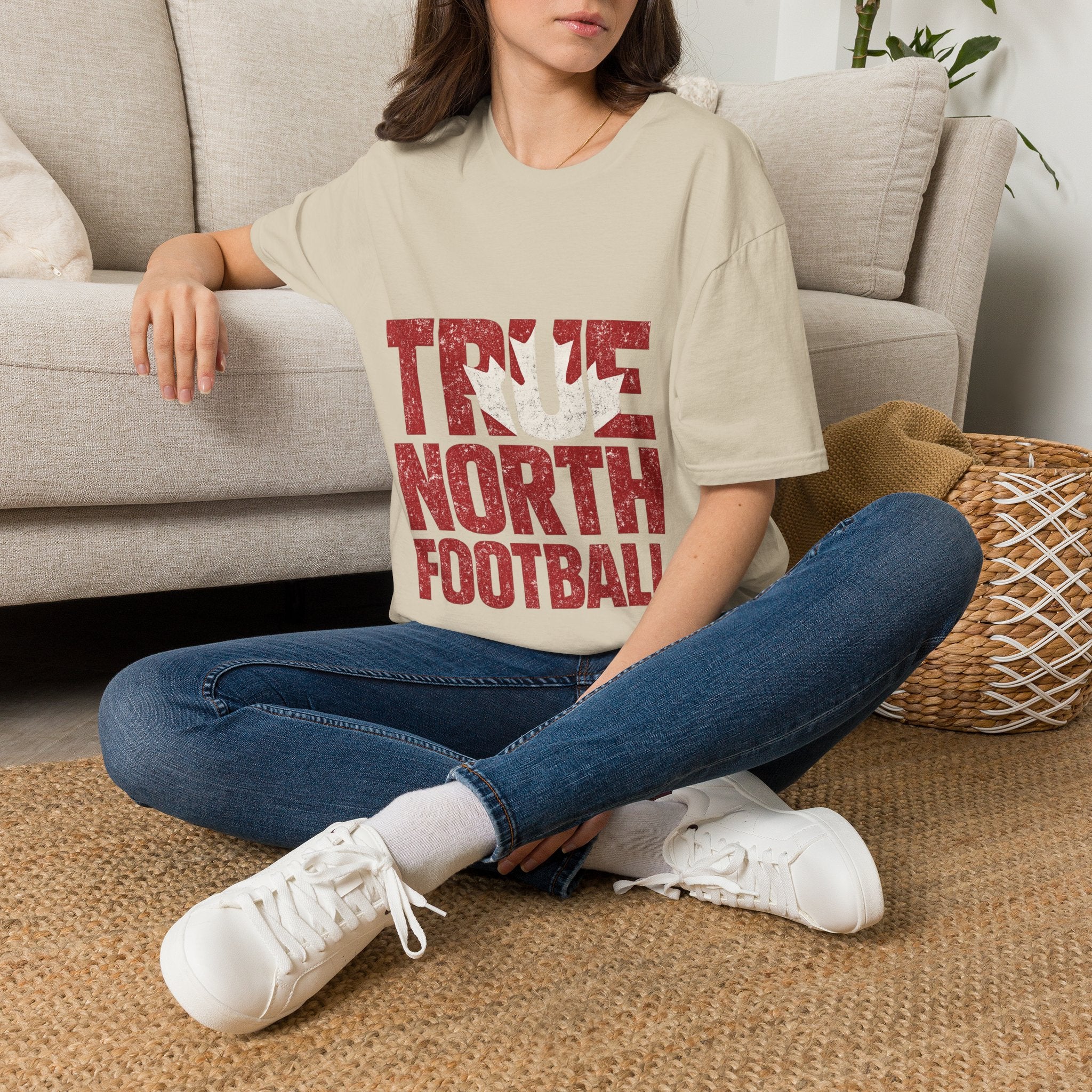 Canada True North Football T-Shirt — Vintage Canadian Leafs Sports Tee