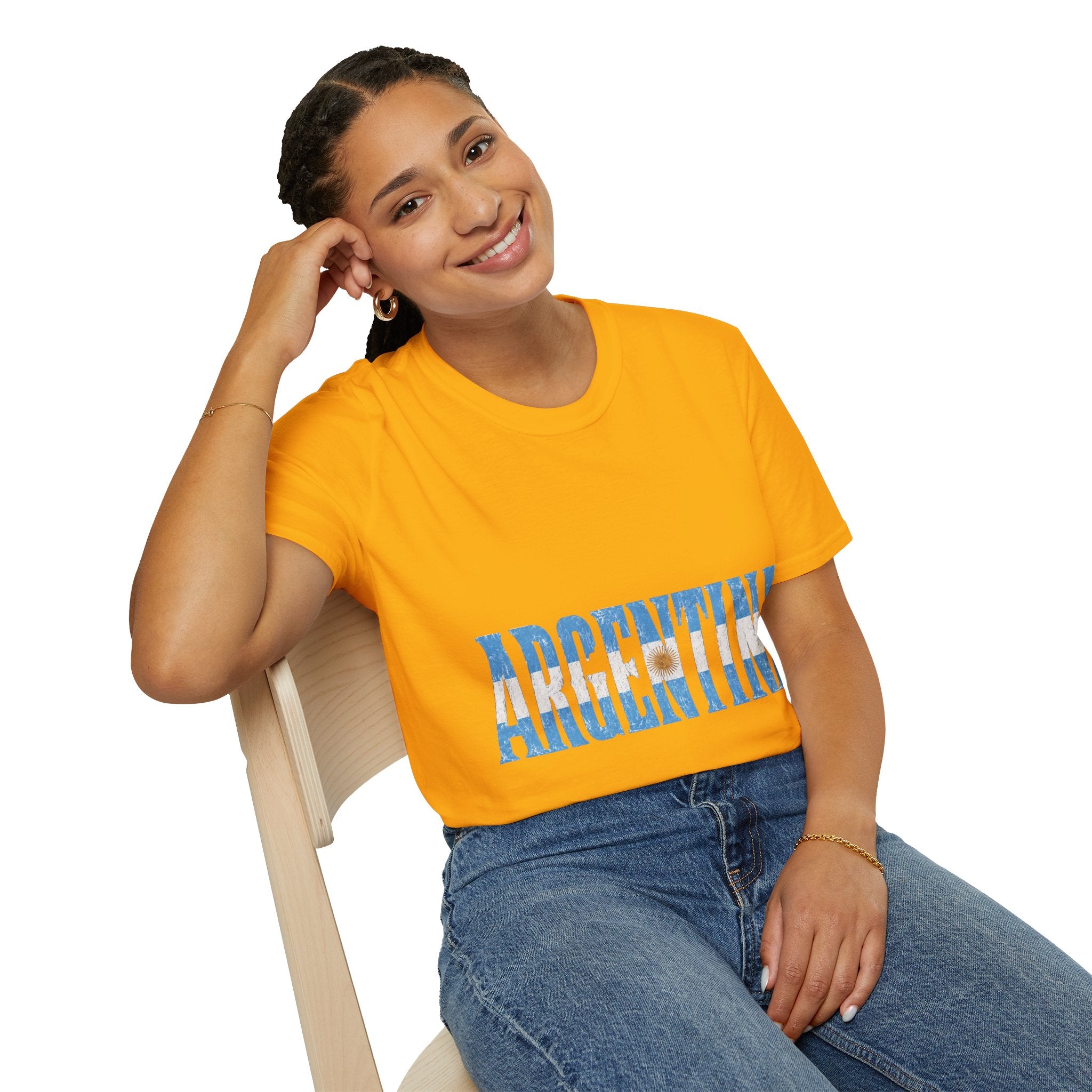 Argentina Beach Vibes T-Shirt — Distressed Blue "ARGENTINA" Graphic