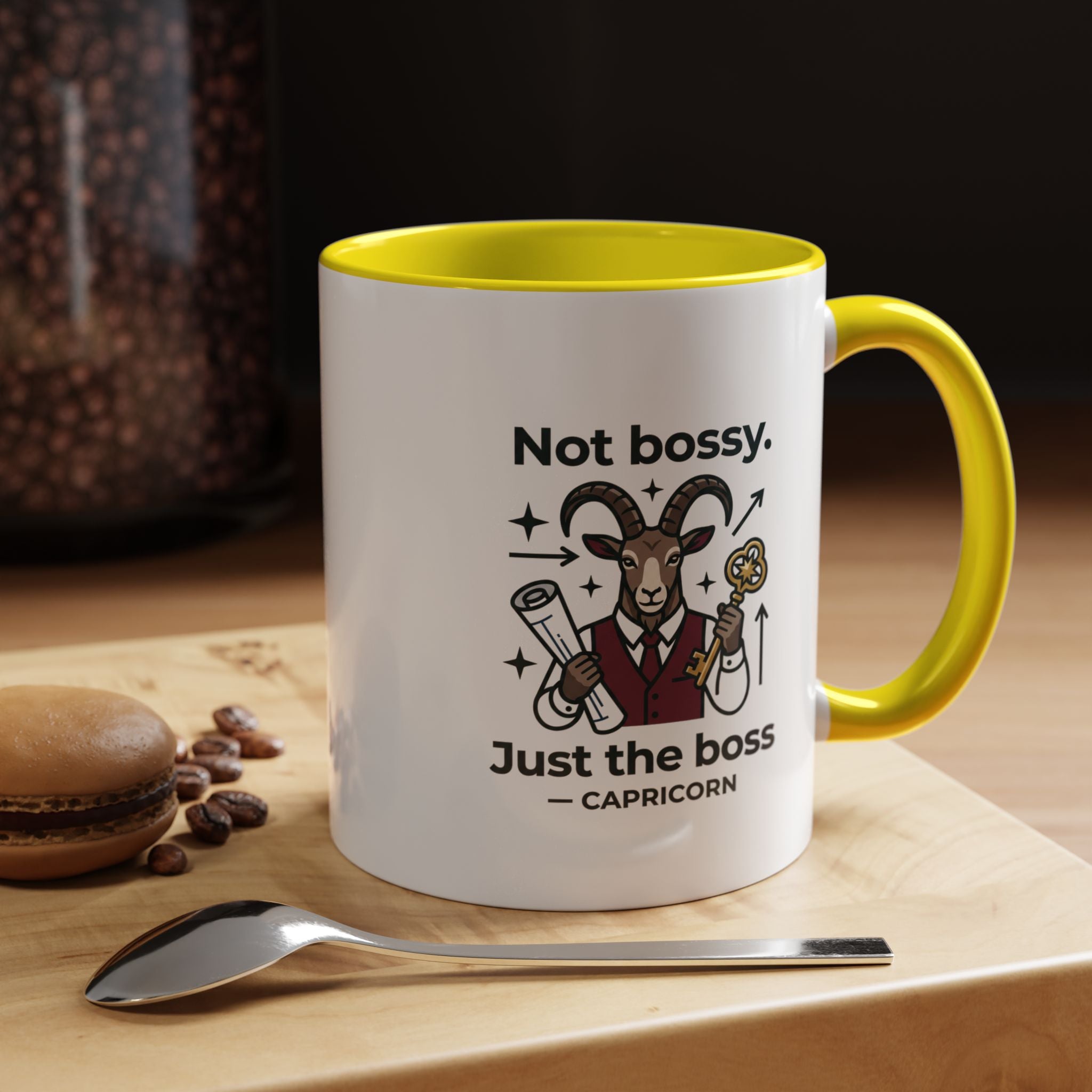 Capricorn Coffee Mug — "Not Bossy, Just the Boss" Zodiac Accent Mug (11/15oz)