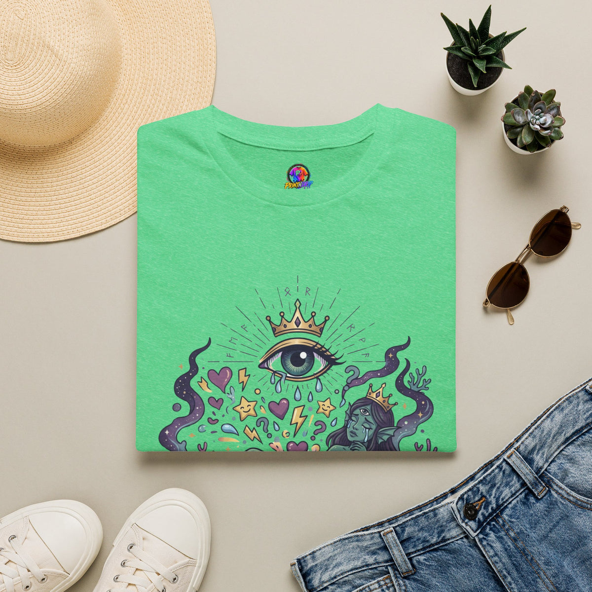 Mystic Eye Graphic T‑Shirt — 'Professional Over‑Feeler' Surreal Tee