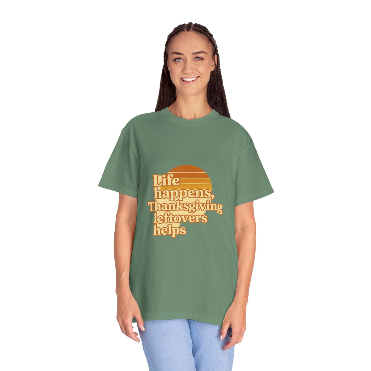 Thanksgiving Leftovers T-Shirt — “Life Happens, Thanksgiving Leftovers Helps” Retro Tee - Trending Now - October 2026