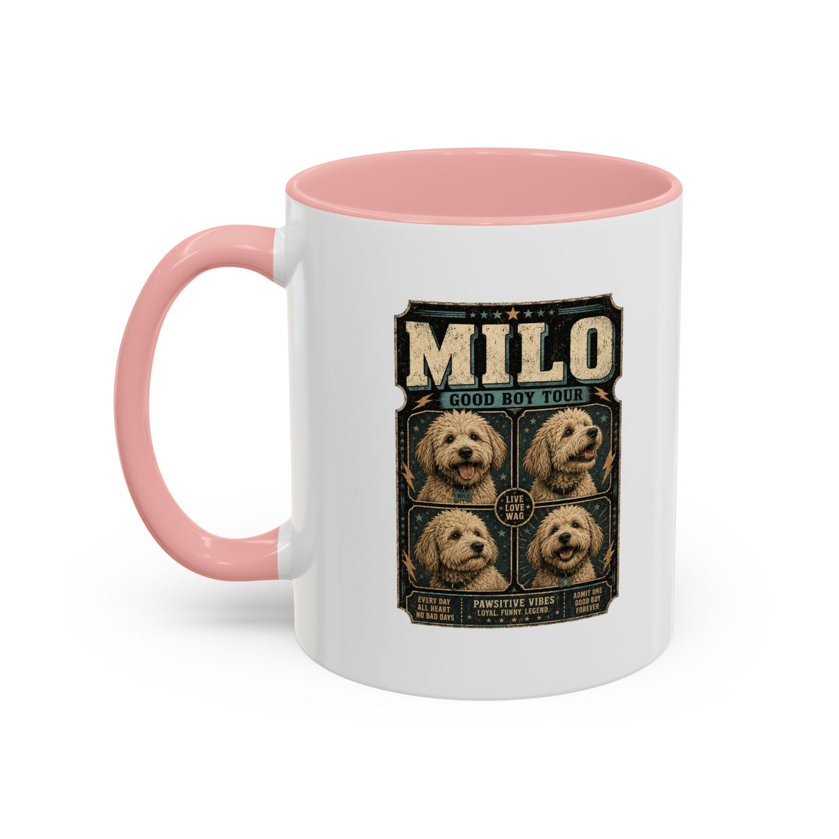 Milo Bailey Dog Dad Mom Personalized Milo Dog Coffee Mug — "Good Boy Tour" Accent Mug