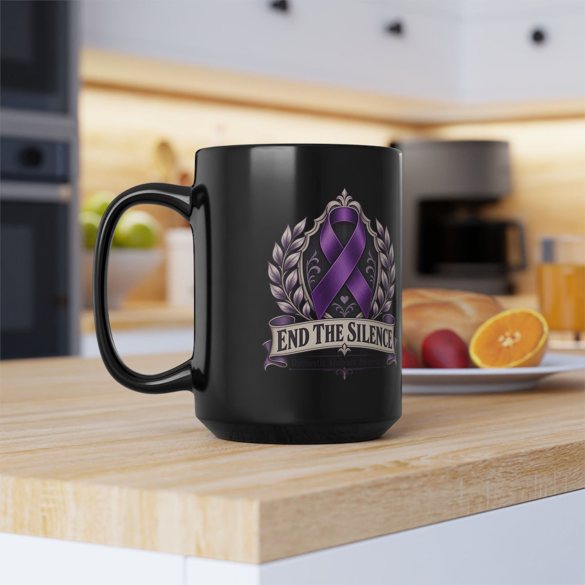 End the Silence Purple Domestic Violence Awareness Ribbon Mug