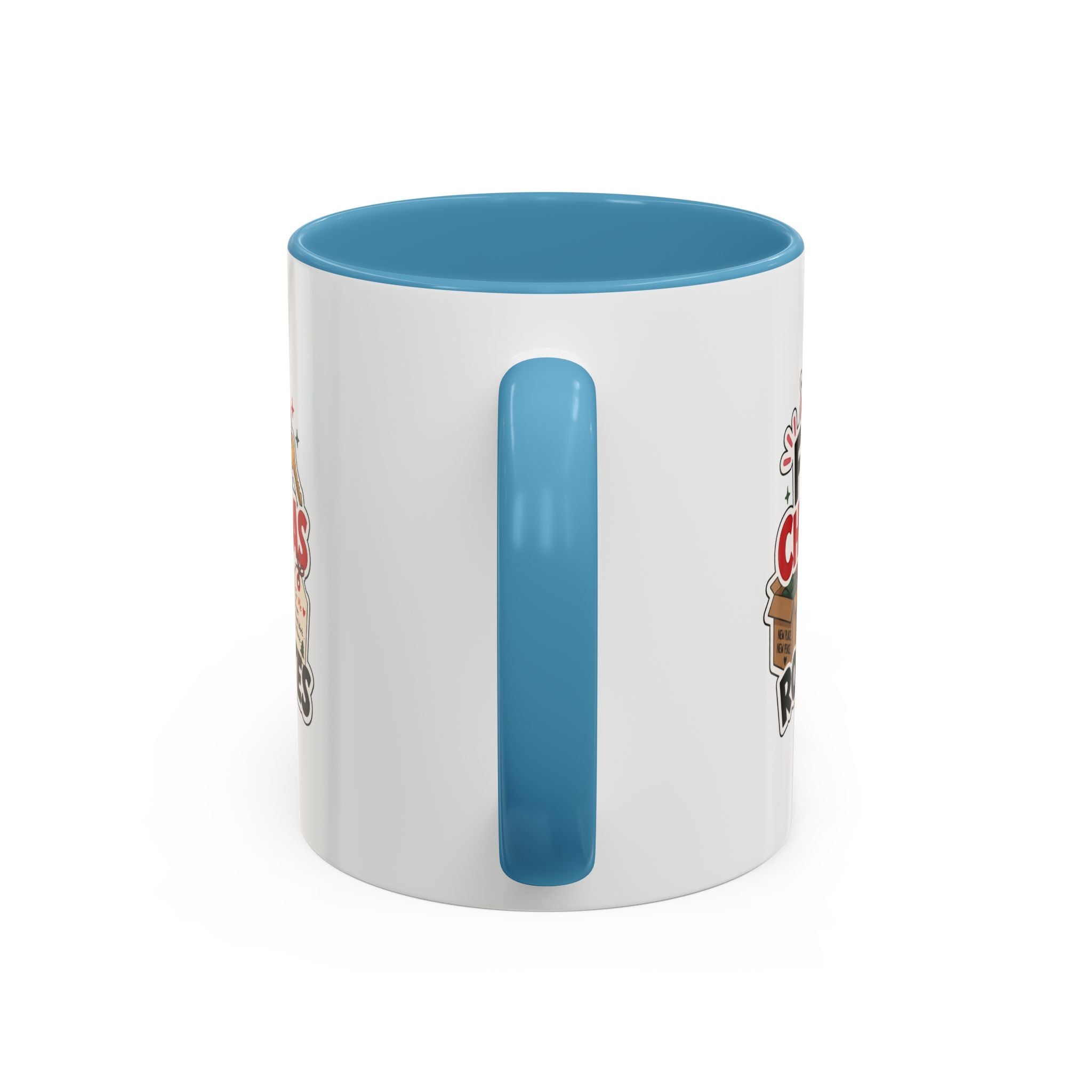 Modern Day Christmas First Christmas No Roommates Accent Coffee Mug — Funny Holiday Gift for New Homeowners & Dorm Residents