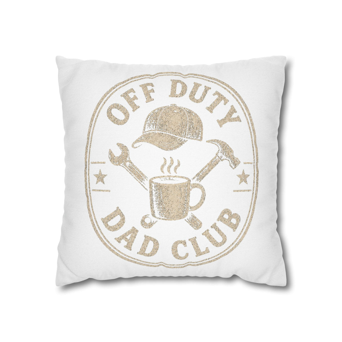 Off Duty Dad Club Pillowcase — Decorative Throw Pillow Cover for Father’s Day Milo Bailey Dog Dad Mom
