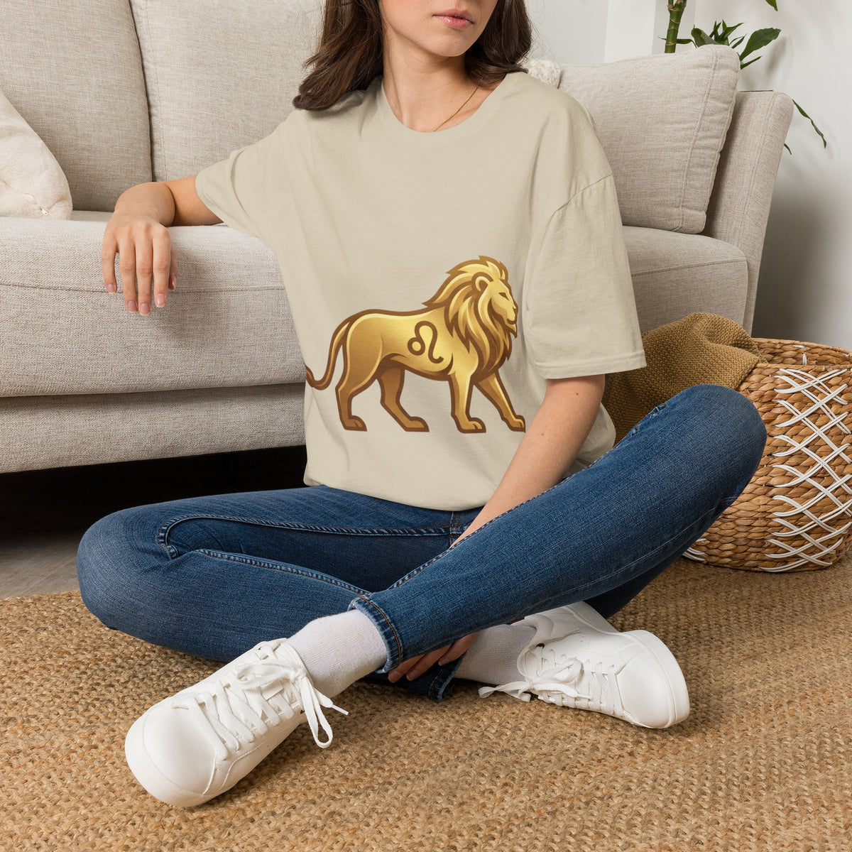 Leo Zodiac Lion T-Shirt — Gold Astrology Tee for Leo Birthdays & Zodiac Fans
