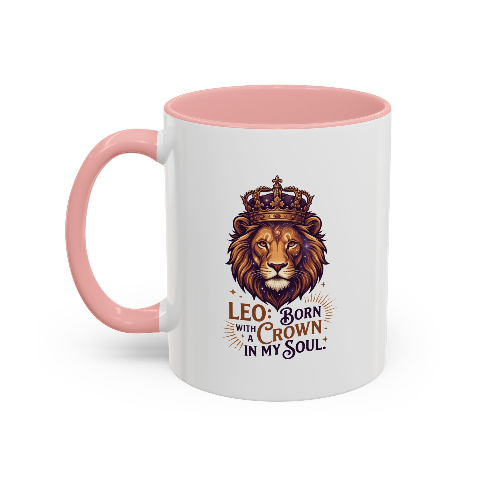 Leo Zodiac Coffee Mug — "Born with a Crown in My Soul" Lion Design