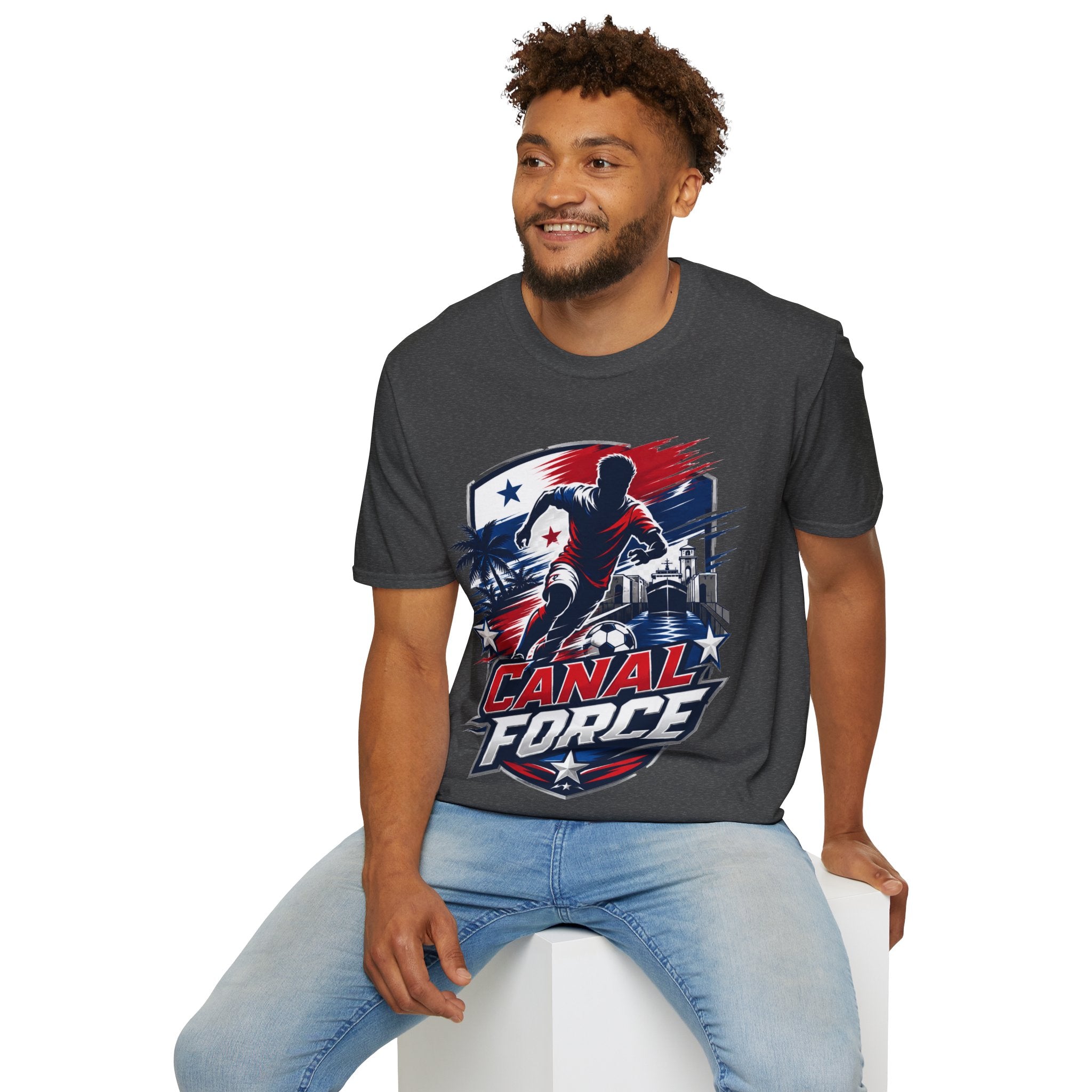 Canal Force Soccer T-Shirt - Patriotic Player Graphic Tee - Panama Shirt
