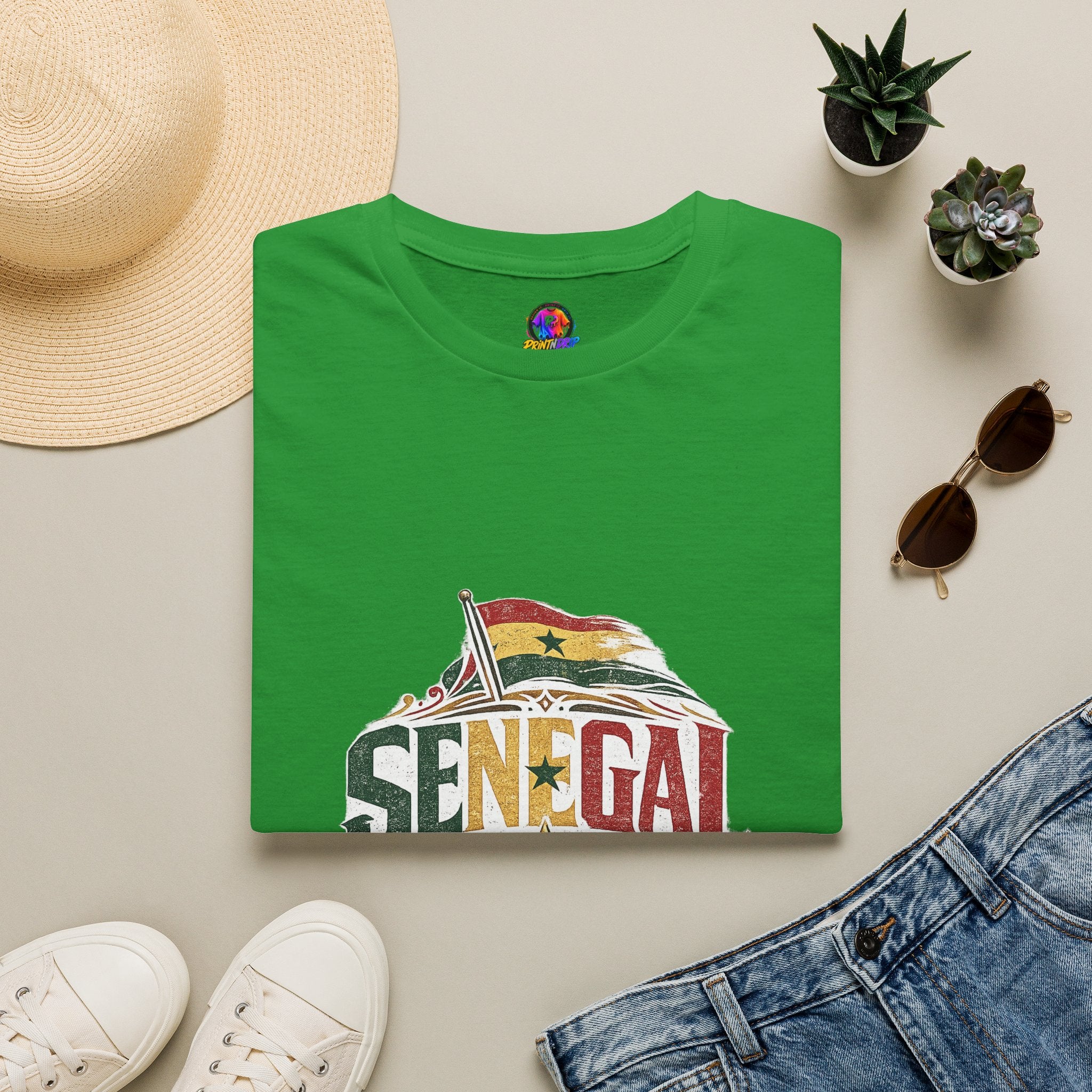 Senegal Flag Graphic T-Shirt — Vintage Senegal Pride Tee