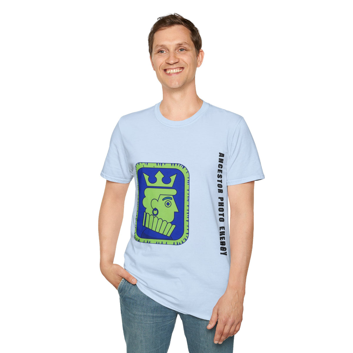 King Checkerboard Graphic T‑Shirt — Bold Green & Blue Chess King Design - Trending Now - September 2026