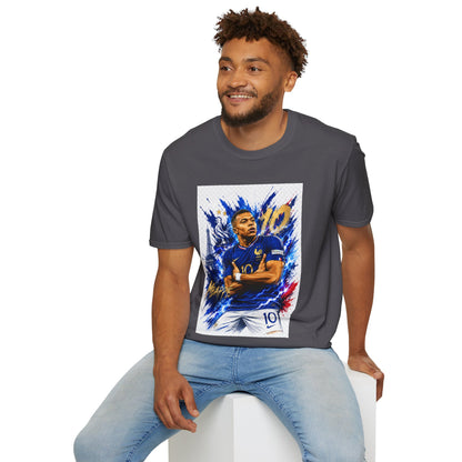 France Mbappé Soccer T-Shirt — #10 Blue Action Portrait Tee