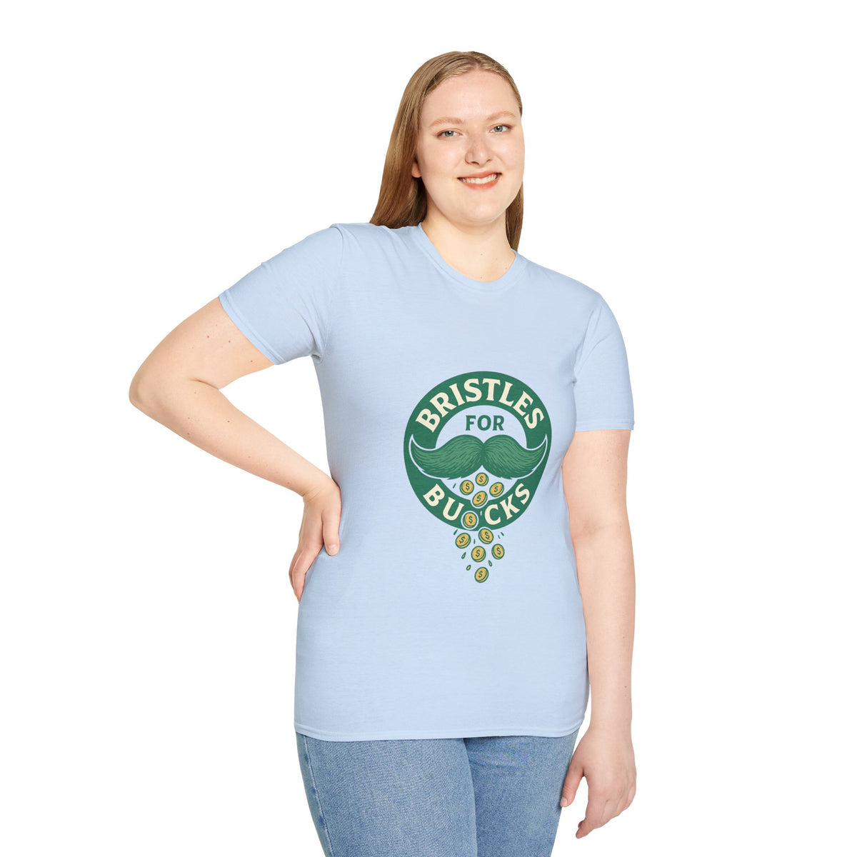 Bristles for Bucks T‑Shirt — Vintage Green Charity Donation Logo Tee - Trending Now - October 2026